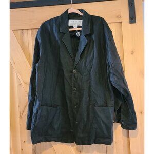 Vintage Torriant Men's Size M Oversize Italian Linen Black Blazer